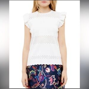 Ted Baker Jesile London Cutwork Top In Ivory‎